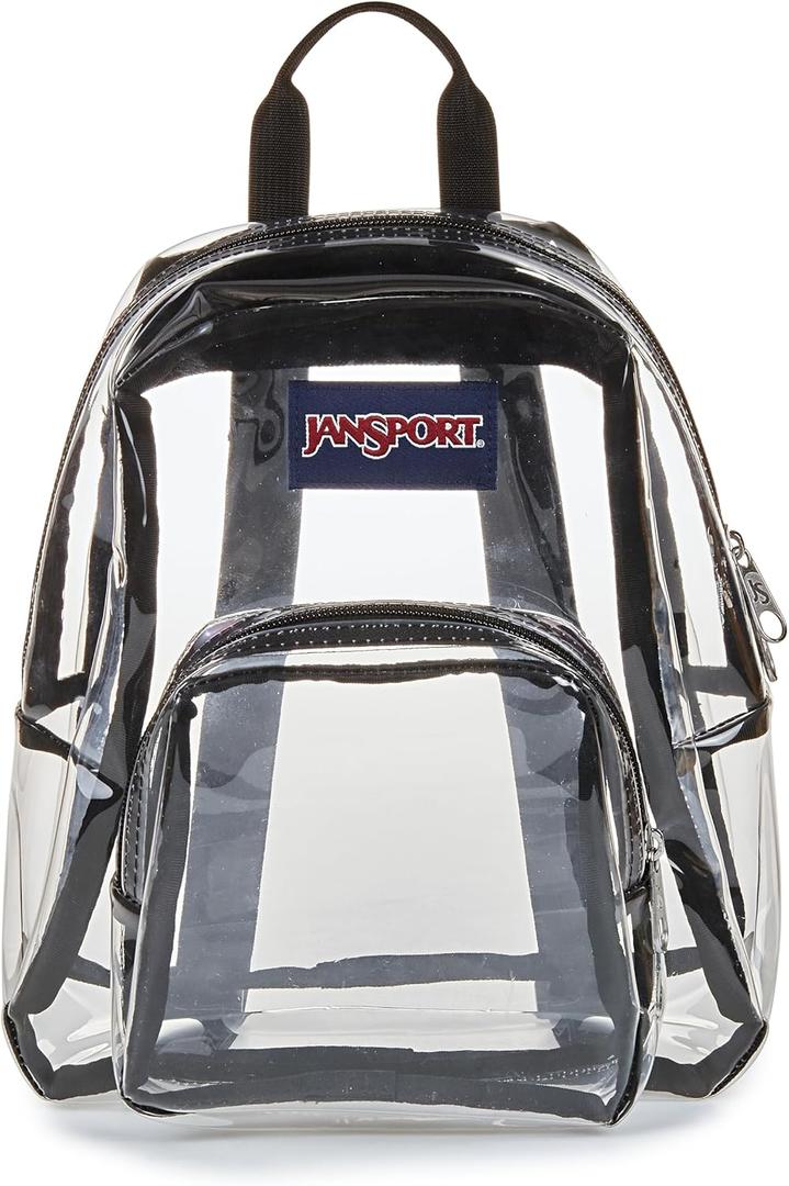 JanSport Mini Pack - Lightweight 10L Backpack with Adjustable Straps and Front Zipper Pocket - Perfect for Travel, Concerts, & Everyday Use, Clear