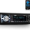 Pyle Marine Bluetooth Stereo Radio - 12v Single DIN Style Boat In dash Radio Receiver System with Built-in Mic, Digital LCD, RCA, MP3, USB, SD, AM FM Radio - Remote Control - PLMRB29B (Black)