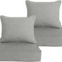 24x24 inch Outdoor/Indoor Deep Seat Patio Cushions Set of 2 Resilient Foam Filling Water Repellent Stain-Resistant UV Resistant Weather Resistant Deep Seat Bottom Stone Gray (24"x24" 2 sets)