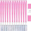 12 Pack Pink Breakaway Lanyard with Thick ID Holder for Schools, Office, Cruise(Pink,12Pack)
