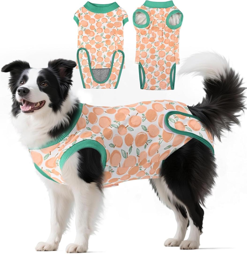 HeavenEye Dog Surgery Recovery Suit Onesies-Soft Cone Alternative for Female & Male Dogs, Post-Op Protective Wear, Stop Licking, Comfy Body Suit for Spay/Neuter After Surgery (Orange, 2XL)