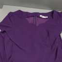 Women's Elegant Vintage Scallop Trim Scallop Trim V-Neck Casual Work Dress Swing A Line Bridesmaid Cocktail Party Dresses with Pockets 755 Purple M