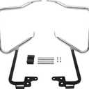 ECOTRIC Saddlebag Bracket Guard Bars Compatible with 2014-2024 Harley Davidson Touring Street Road Glide FLH Saddle Bags Guard Support Bar Mount Chrome & Black