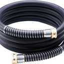 Leader Garden Hose 10ft x 5/8", Heavy Duty Short Water Hose, Female to Female Fittings, Five Layered Braiding for Durability, 1000PSI Burst, 200PSI Working (Black)