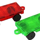 Playmags 2 Piece Car Set: with Stronger Magnets, STEM Toys for Kids, Use with All Magnetic Tiles and Blocks Sturdy, Super Durable with Vivid Clear Color Tiles. (Colors May Vary)