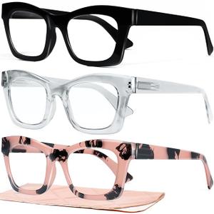 CCVOO Stylish Reading Glasses for Women, Eyeglasses, Blue Light Readers for Women, Computer Eye Glasses, Cheaters