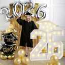 4.5FT 2026 Graduation Decorations, Large 26 Light Up Numbers Graduation Cap with Lights, White Mosaics Marquee 26 Numbers Kit for Class of 2026 High School College Graduation Grad Party Decorations