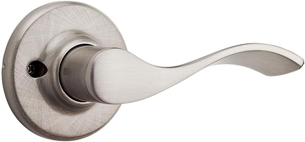 Kwikset Balboa Dummy Door Handle, Single Sided Lever for Closets, French Double Doors, and Pantry, Satin Nickel Non-Turning Right Handed Interior Push/Pull Lever, with Microban Protection