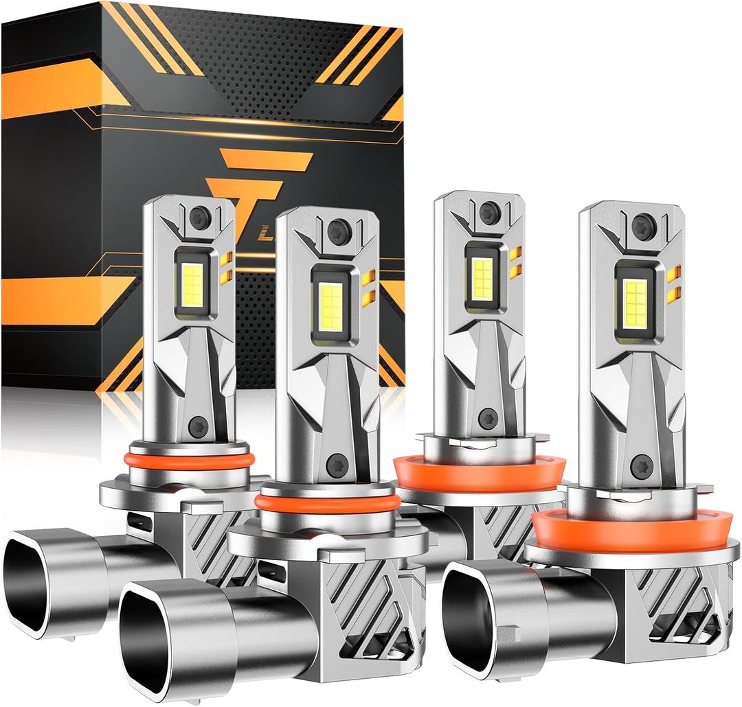 H11 9005 Led Bulb, 32000LM Super Bright Fog Lights, 6500K Cool White 9005/HB3 H11/H8/H9 Led Light Bulbs, IP67 Waterproof, 99% CANBUS Ready, Pack of 4