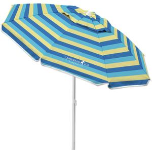 Caribbean Joe Beach Umbrella, Portable and Adjustable Tilt Sun Umbrella with UV Protection, Vented Canopy, Full 6.5 ft Arc