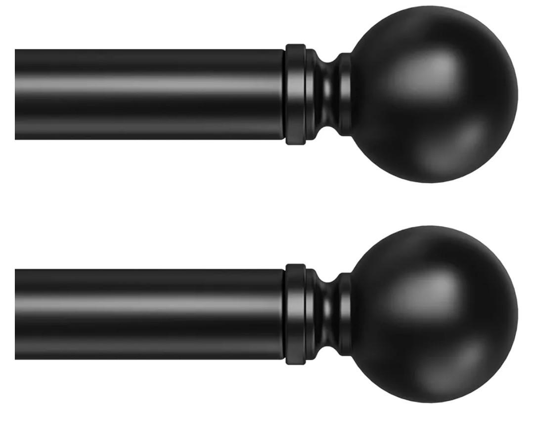 HeiDear 2 Pack Curtain Rods for Windows 30 to 45 Inches, 5/8" Bronze Metal Curtain Rod, Adjustable Single Window Rods for Bedroom, Living Room, Kitchen, Office