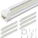 ELEKICO 6 Pack 50w 4ft Led Shop Light, Super Bright 7500lm 5000k V Shape 4' Led Shop Lights, Linkable 4 Foot Led Shop Lights for Garage Warehouse, Supermarket, Basement, Barn, Storage Area