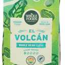 Whole Foods Market, El Volcan Light Roast Whole Bean Coffee, Mandarin Orange, Honey & Brown Sugar, 12 Ounce (EXP 05/02/26)