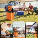 2 x Orteen Portable Misting Fan, Rechargeable Outdoor Cooler, Battery Operated Personal Fan with3 Speeds & 8L Bucket for Patio, Camping,Hiking, Backyard, Travel, Desk,Pool, Beach (24000mAh-Orange)