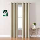 ChrisDowa Blackout Curtains 78 inches Long for Bedroom - 2 Panels Set Grommet Thermal Insulated Room Darkening Curtains for Living Room (Beige, 42 x 78 Inch)