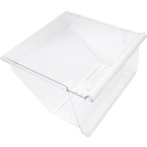 Kojem 2188664 Crisper Drawer Bin (Lower) Replacement for WP2188664 Compatible with Whirlpool, Kenmore, Maytag, Kitchenaid Refrigerator Clear Crisper Pan W/White Handle PlasticPS)