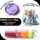 Portable & Airtight Food Storage Containers | 4-Piece Stackable Jars with Twist-Lock Lids | 60 oz Leak-Proof BPA-Free Jars for Snacks, Formula & Powder