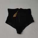 SHAPELLX Tummy Control Thong Shapewear for Women Shaping Thong Body Shaper Underwear with Hook Zipper Closure Black L