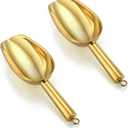 P&P CHEF Mini Scoop Set of 2, Stainless Steel Small Candy Sweet Ice Cube Scoops for Home Bar Buffet Wedding Canisters, Easy Clean & Sturdy, (Gold, 6 Oz)