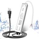 12V 30W LED Power Supply, IP67 Waterproof 12V LED Driver Transformer Adapter 110V AC to 12V DC Low Voltage Output with 3-Prong Plug 3.3 Feet Cable for LED Strip Lighting, Outdoor Use