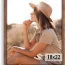 Light Walnut 18x22 - Single Frame - Rustic Woodgrain 18 x 22 Poster Frame with Plexiglass for Wall Gallery Display, 18x22 Picture Frame for Puzzles, Artwork, Photos and Posters - Ideal Christmas Day