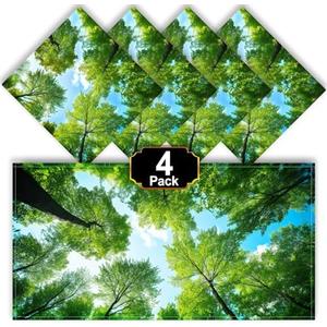 Aheroi Flourescent Light Covers, 4 Pcs 4 x 2 FT Magnetic Light Covers for Ceiling, Classroom Light Cover Ceiling Light Filters, Florescent Office Decor Fixture Replacement Globes & Shades(Forest)