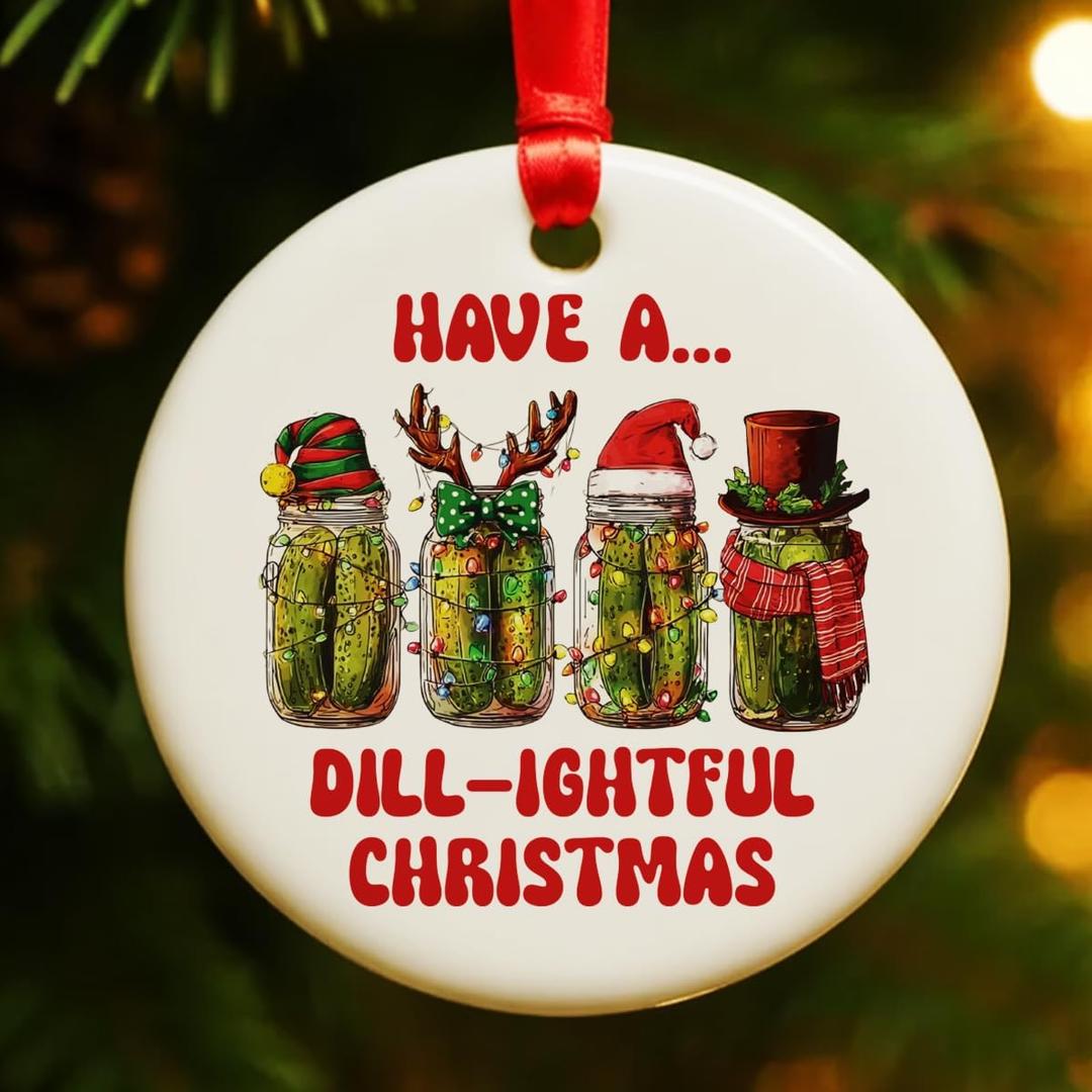3 x Pickle Gifts Christmas Ornament for Women Men, Pickle Ornaments Gifts for Christmas Tree