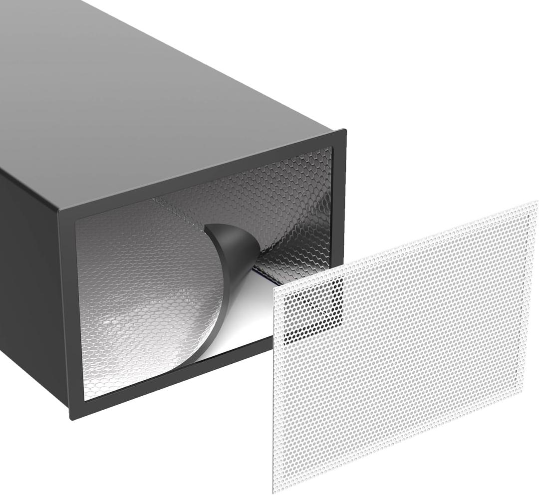 BJADE'S Sound Deadening Kit for Vent, Soundproofing Mats and Vent Covers for Reducing Noise and Dampening Vibration of HVAC Vent & Duct, Including 2 Pcs Sound Deadening Mat and 10" 14" Vent Covers (White)