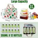 VENO 2 Pack Small Cooler Insulated Lunch Bag Reusable Grocery Shopping Bag | Collapsible Lunch Box Tote for Women Men w/ Handles, Dual Zippers, 9L Capacity for Work Office Picnic Beach (Jingle Mix)