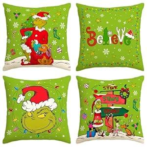Christmas Pillow Covers 18x18 Navidad Throw Pillow Cases Winter Xmas Decor Merry Christmas Decorations for Home