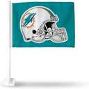 Rico Industries NFL Double Sided Car Flag - 16" x 19" - Strong Pole That Hooks onto Car/Truck/Automobile