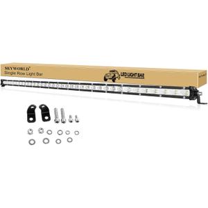 SKYWORLD 37 inch 180W Single Row LED Light Bar Low Profile Ultra Thin Slim Mini Spot Flood Combo Beam Off Road Driving Lights Led Fog Lights Boat Lighting ATV SUV UTV Truck