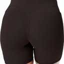 Tummy Control Biker Shorts with Pockets for Women,V Back,No Front Seam,Hidden Scrunch (XS - Black)