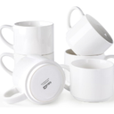 GBHOME 14 OZ Coffee Mugs Set of 6, Stackable Ceramic Mugs for Men, Women, Modern Coffee Mugs With Stable Base for Latte,Tea,Cappuccino. Dishwasher & Microwave Safe, White