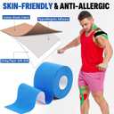 5 Rolls Kinesiology Tape, 5 Colors 2 inch x 16.4 Feet Waterproof Athletic Tape, Uncut Kinetic Tape, Elastic Muscle Tape, Sports Tape, Knee Tape for Exercise and Daily Use