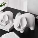 Modern Simple Ceramic White Elephant Living Room Home Office Decoration (Small White Elephant)
