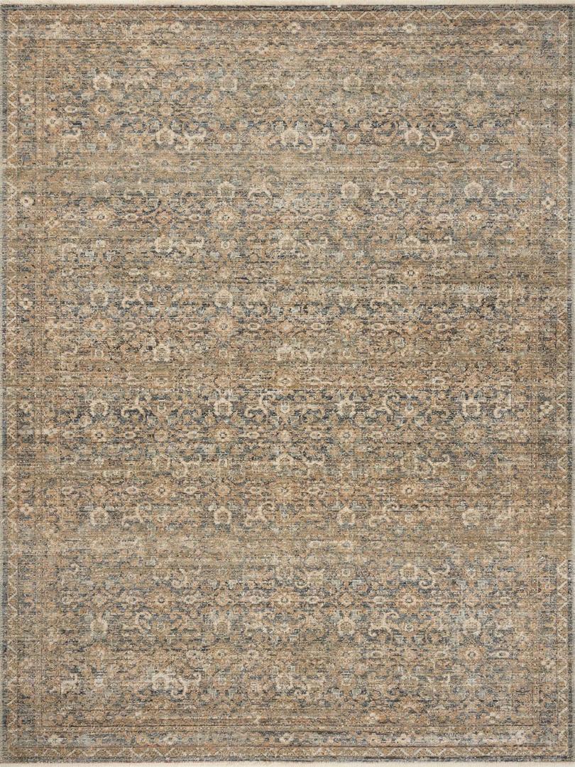 Loloi Amber Lewis Molly Collection MOL-02 Denim/Gold 2'-3" x 3'-10" Low Pile Accent Rug (2'3" x 3'10" (Rectangular))