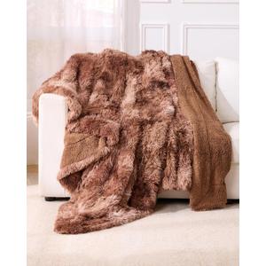 Super Soft Fluffy Fuzzy Faux Fur Sherpa Fleece Blanket Twin Size, Plush Thick Warm Blanket for Bed Couch, College Dorm Essentials Gifts for Girls Boys, Room Decor for Winter, 60" x 80"