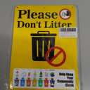 25x 18 cm "Please Don't Litter - Help Keep Your Community Clean" Metal signage, outdoor no litter signs - No dumping signs Private property