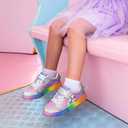 DREAM PAIRS Girls Shoes Toddler Sneakers Rainbow Storybook Casual School Walking Footwear for Toddler/Little Kids Size 11 (Purple)