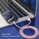 Pink Car Accessories USB C Cable 3ft Car Charger for i Phone 17E USB A to C Fast Charging for iPhone 17 Air 15 Pro Max 16 Plus, iPad Air Pro, Samsung Galaxy Z Flip 7/6/5/4/Z Fold SE/A16/A15/A54 2Pack