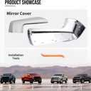 Chrome ABS Mirror Cover for 2019 2020 2021 2022 2023 2024 2025 Chevy Silverado 1500 & GMC Sierra 1500,Precision Fit Replacement Side Caps (Chrome, Left)