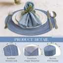 Geosar 100 Pcs Disposable Paper Placemats Cotton Woven Look 13'' Round Placemats Rustic Disposable Table Pads Bulk for Dining Table Decoration Birthday Wedding Bridal Baby Shower Party (Dusty Blue)