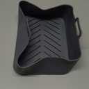 Silicone Air Fryer Liners 10QT, Reusable Airfryer Basket Liners Rectangular for Ninja DZ550/DZ401, 2Pcs 5QT Large Air Fryer Accessories,Replacement Basket Insert with Magnetic Cheat Sheet (2 Pcs Grey)