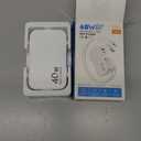 Retractable USB C Charger Wall Plug with 35.5in/90cm Type C Cables Cords,40W Fast Charging Foldable Block Multi Charger for All Devices for iPhone 17/16/15/14/13/12,iPad,Galaxy,Pixel (White)