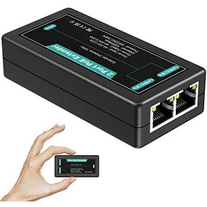 VIMIN 2-Port Gigabit PoE Extender, 1 in 2 Out Indoor PoE Repeater Support IEEE802.3af/at with 1000Mbps, Extend Additional 100m(328ft) of Power and Data Transmission, Plug & Play, Mini Size