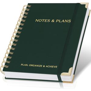 ZICOTO Aesthetic Daily Planner And Notebook With Hourly Schedule - Aesthetic Spiral To do List Notepad For Work/Home to Organize Tasks And Appointments - Stylish School/Office Supplies Book For Women