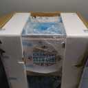 Nostalgia Snow Cone Shaved Ice Machine - Retro Cart Slushie Machine Makes 48 Icy Treats - Includes Metal Scoop, Storage Compartment, Wheels for Easy Mobility - White, Blue