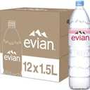 Evian Natural Spring Water, 1.5 L bottle (Pack of 12) BBD  02/13/2027