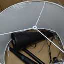 Globe Electric 67224 70" Floor Lamp, Matte Black Finish, White Fabric Shade, Modern Tapered Frame, E26 Base, Contemporary Living Room and Bedroom Lighting